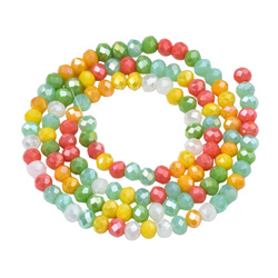 Koraliki Fasetowane Kryształki Szklane Rondelle Tęczowy Blask 3x2mm