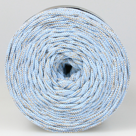 Mia Mote™ ByBag Line Lurex Sznurek Poliestrowy płaski bez rdzenia Błękitny ze złotą nitką 5mm