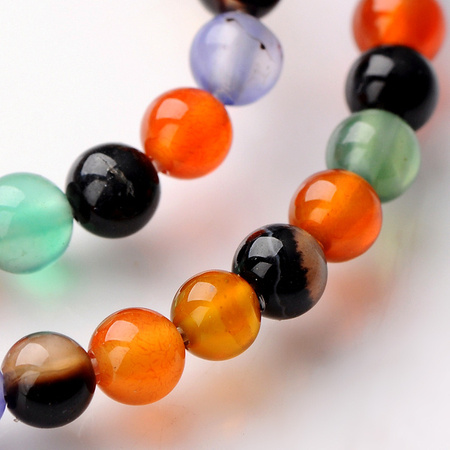 Agat Colorful Kamień Jubilerski gładki kula 4mm 