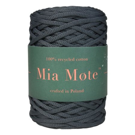 Sznurek poliestrowy płaski 5 mm bez rdzenia – do torebek i makramy, Grafitowy| Smoky Quartz | Mia Mote™ ByBag 