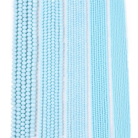 Koraliki Fasetowane Kryształki Szklane Rondelle Błękitny 2.7x1.5mm