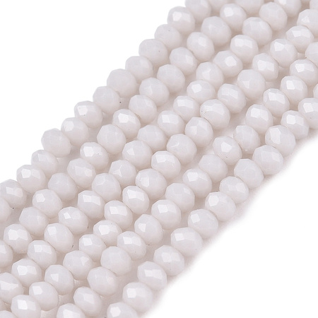 Koraliki Fasetowane Kryształki Szklane Rondelle Jasny Szary 2.7x1.5mm