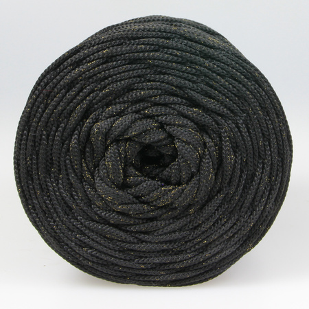Mia Mote™ ByBag Line Lurex Sznurek Poliestrowy płaski bez rdzenia Czarny ze Złotą nitką 5mm