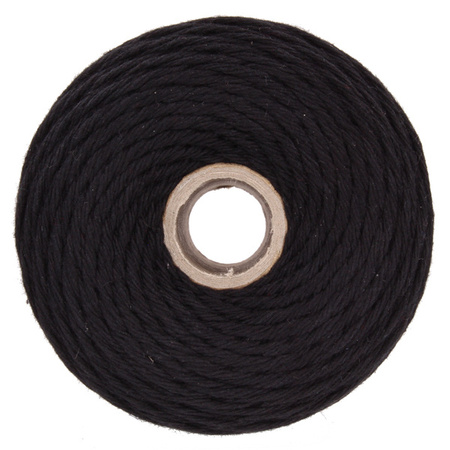 Mia Mote Gardenal Sznurek bawełniany do majsterkowania dekoracji makramy pakowy notarialny ogrodowy do ogrodu czarny 2mm