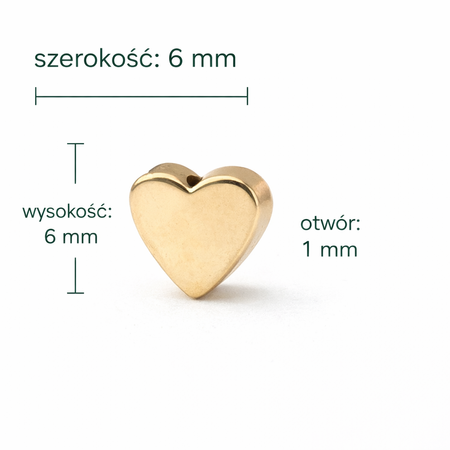 Kamień Jubilerski Hematyt Non-Magnetic Golden Serce 6x6x2mm