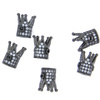 Przekładka Korona black z cyrkonia 12x10mm