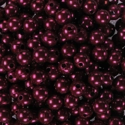 Perły Perełki Koraliki Akrylowe Bordowy Ciemny 6mm