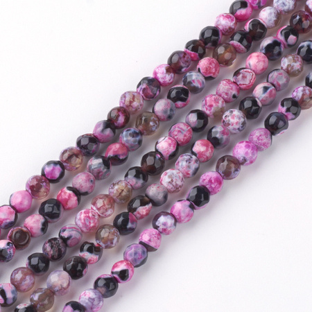 Agat Ognisty Fuchsia Kamień Jubilerski Fasetowany kula 6mm 