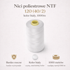 Nici poliestrowe do szycia torebek i handmade – białe 1000 m (NTF 120)
