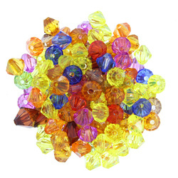 Koraliki akrylowe diamentowane bicone wielokolorowy 8mm