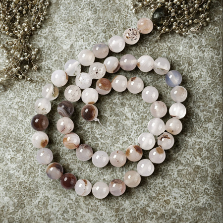 Agat Naturalny Dendrytowy - kamień spokoju i natury - kula 8mm