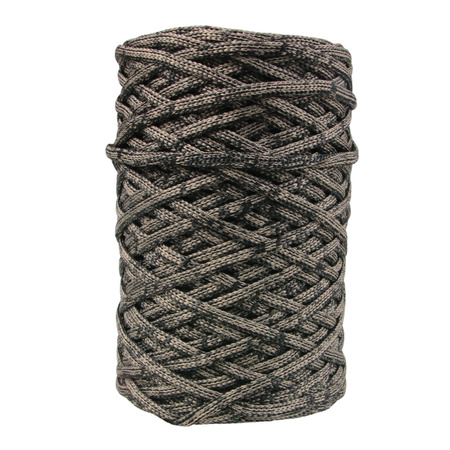 Mia Mote™ ByBag Line Sznurek Poliestrowy płaski bez rdzenia czarny z beżową ciemną nitką 5mm