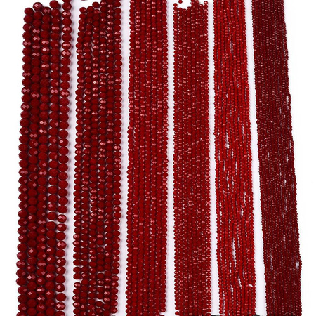 Koraliki Fasetowane Kryształki Szklane Rondelle Bordowy 2.7x1.5mm