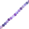 Agat Ognisty Frosted Dark Violet Kamień Jubilerski gładki kula 6mm