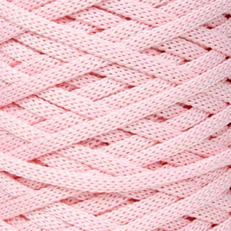 Sznurek poliestrowy płaski 5 mm bez rdzenia – do torebek i makramy, Różowy Pastelowy | Light Morganite | Mia Mote™ ByBag