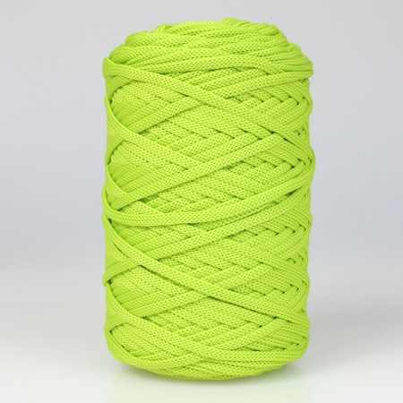 Sznurek poliestrowy płaski 5 mm bez rdzenia – do torebek i makramy, Limonka | Lime Quartz | Mia Mote™ ByBag