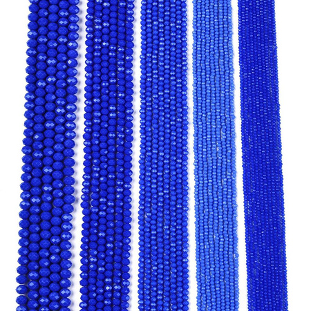 Koraliki Fasetowane Kryształki Szklane Rondelle Szafirowy 2.7x1.5mm