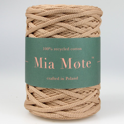 Sznurek poliestrowy płaski 5 mm bez rdzenia – do torebek i makramy, Karmelowy | Aragonite | Mia Mote™ ByBag