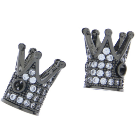 Przekładka Korona black z cyrkonia 12x10mm