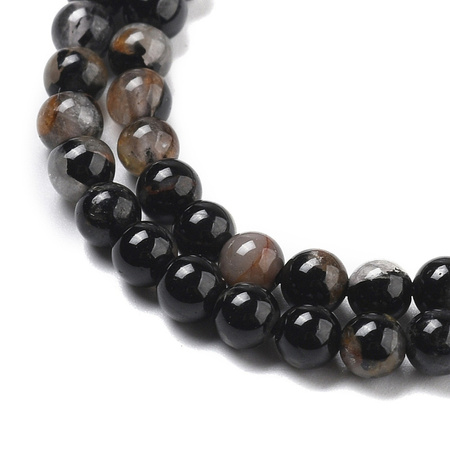 Turmalin Czarny - kamień ochrony i stabilizacji - Kula Gładka Koraliki 4mm