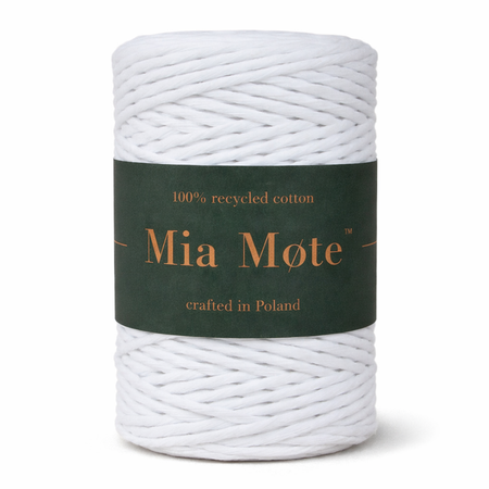 Mia Mote™ Classic Line Sznurek bawełniany skręcany do makramy 3mm chalk