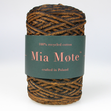 Mia Mote™ ByBag Line Sznurek Poliestrowy płaski bez rdzenia czarny z karmelową nitką 5mm