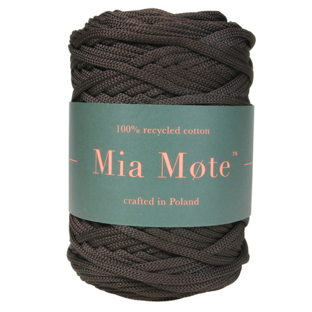 Sznurek poliestrowy płaski 5 mm bez rdzenia – do torebek i makramy, Brązowy Gorzka Czekolada | Andalusit | Mia Mote™ ByBag