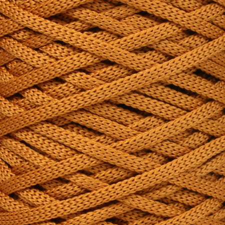 Sznurek poliestrowy płaski 5 mm bez rdzenia – do torebek i makramy, Bursztynowy | Amber | Mia Mote™ ByBag