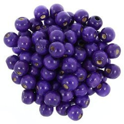 Koraliki Drewniane Naturalne Malowane Kula Indigo 10mm