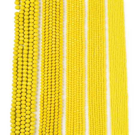 Koraliki Fasetowane Kryształki Szklane Rondelle Żółty 2.7x1.5mm