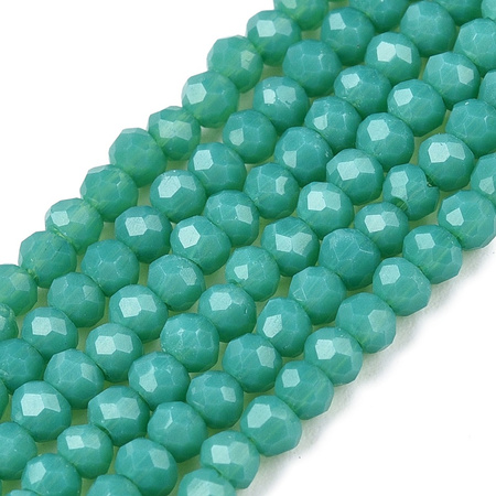 Koraliki Fasetowane Kryształki Szklane Rondelle Malachitowy 2.7x1.5mm