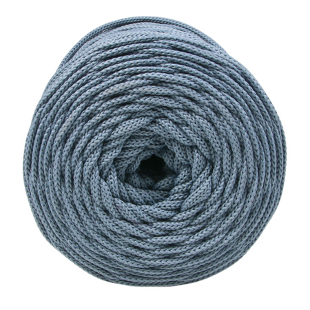 Sznurek poliestrowy płaski 5 mm bez rdzenia – do torebek i makramy, Stalowy Błękitny | Blue Lace Agate | Mia Mote™ ByBag