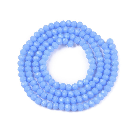 Koraliki Fasetowane Kryształki Szklane Rondelle Cornflower 2.7x1.5mm