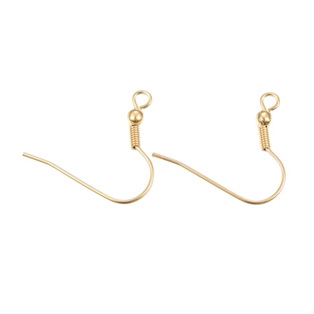 Bigle otwarte z kulką Stal Chirurgiczna 304 kolor złoty 18K 20mm