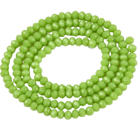 Koraliki Fasetowane Kryształki Szklane Rondelle Limonka 2.7x1.5mm