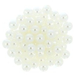 Perły Perełki Koraliki Akrylowe kula kremowy 8mm