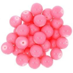 Koraliki Szklane Powlekane Smooth hot pink 10mm