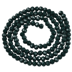 Koraliki Fasetowane Kryształki Szklane Rondelle Butelkowa zieleń 3.8x3mm