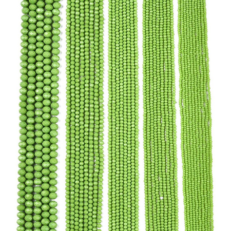 Koraliki Fasetowane Kryształki Szklane Rondelle Limonka 2.7x1.5mm