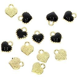 Zawieszka metalowa malowana serce 8x7.5mm