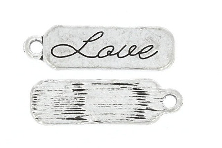 Zawieszka z przesłaniem Grawerka Love 26x9mm