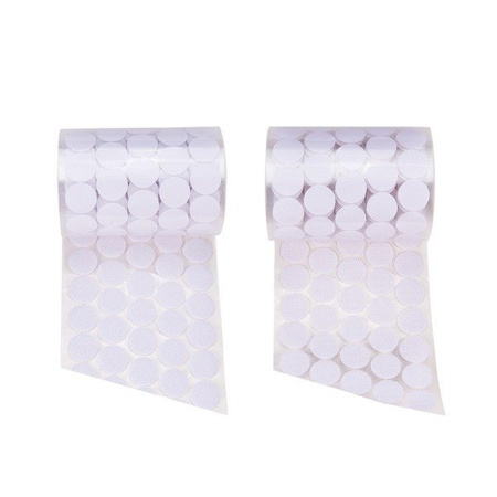 Rzep samoprzylepny okrągły na rolce biały 15mm