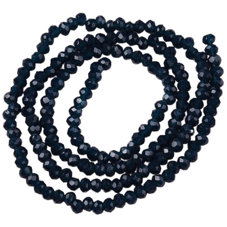 Koraliki Fasetowane Kryształki Szklane Rondelle Czarny 2.7x1.5mm