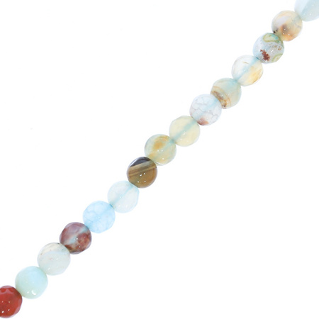 Agat Smoczy Sky Blue Kamień Jubilerski Fasetowany kula 6mm 