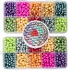 Zestaw Kreatywny Koralików do Rękodzieła Biżuterii / Koraliki Szklane Perełki 5mm ~1900szt / Organizer / Gumka Szpulka