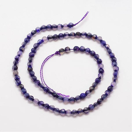 Agat Dark Slate Blue Kamień Jubilerski Fasetowany kula 4mm