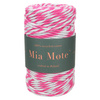 Mia Mote™ Classic Line Sznurek bawełniany skręcany do makramy 5mm radiant orchid + basalt grit