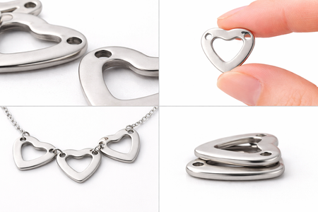 Zawieszka Celebrytka do łańcuszka Stal Chirurgiczna Serce 10x11x0.8mm