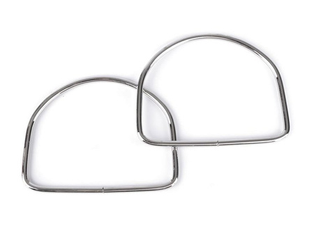 Ucha metalowe rączki uszy obręcz do makramy toreb srebrne 13x10.5cm