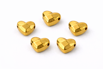Kamień Jubilerski Hematyt Non-Magnetic Old Gold Serduszko Fasetowane 6x5.5x3mm